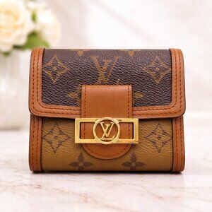 Authentic Louis Vuitton Dauphine Monogram Reverse Canvas LV Compact Wallet